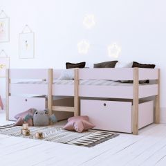 Łóżko koja Finn w kolorze różowym z 2 wysuwanymi skrzyniami na pościel *model wycofywany z produkcji*